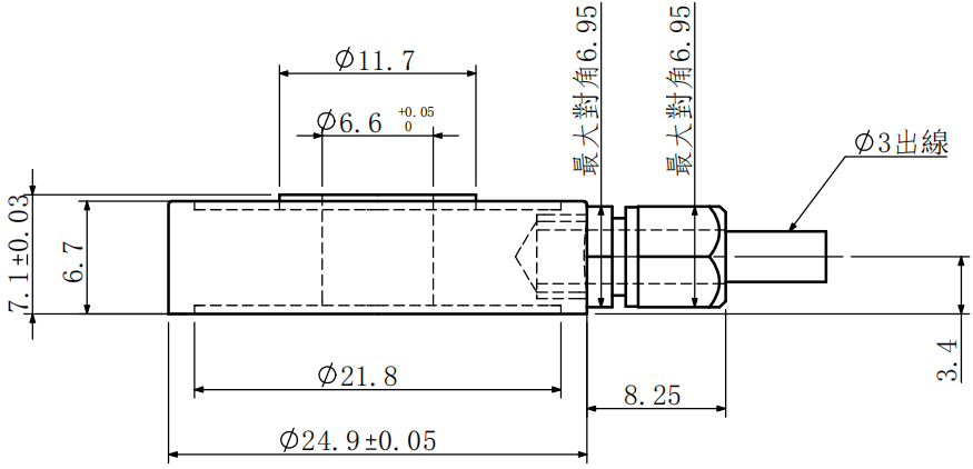 中空型压力传感器CAZF-Y24.9尺寸图