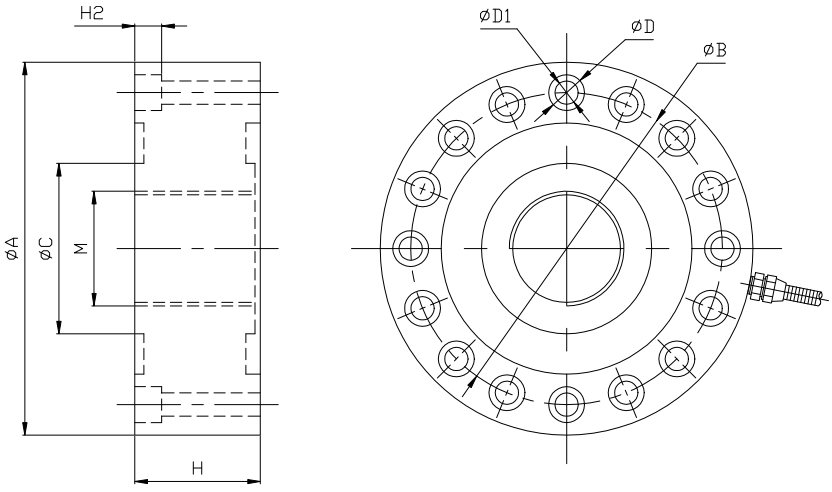 轮辐拉压力传感器CAZF-LY88尺寸图2